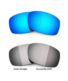 Hkuco Blue/Transition/Photochromic Polarized Replacement Lenses For Oakley Fives Squared Sunglasses 